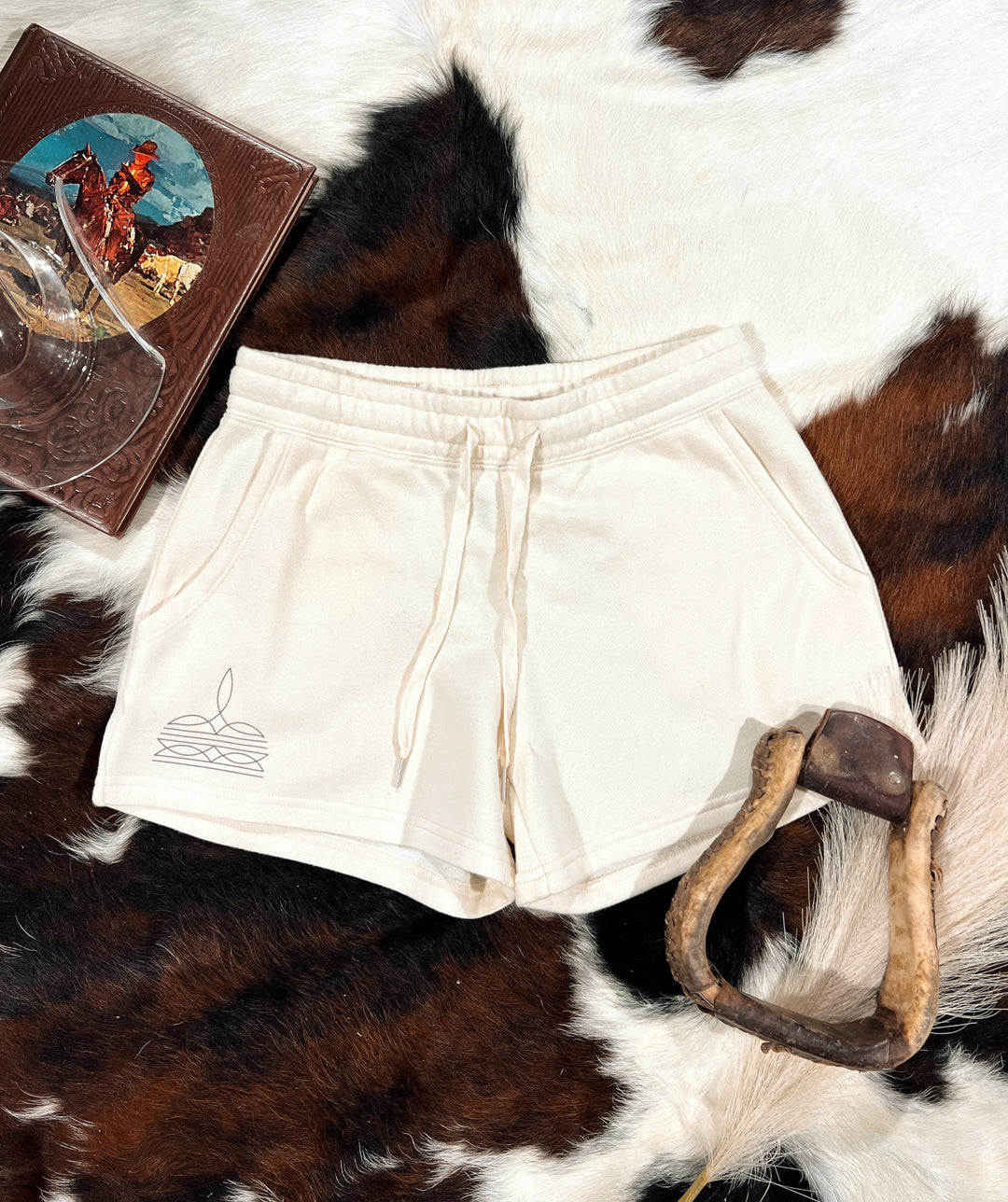 Boot Stitch Shorts-Cream