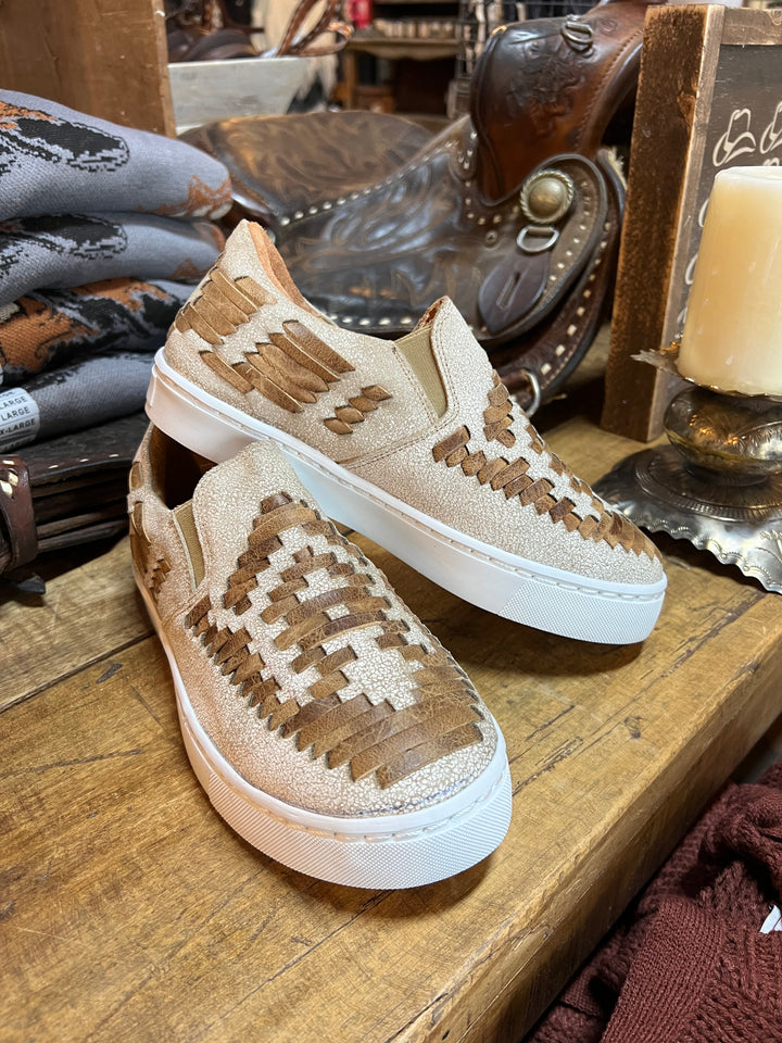 Dakota Leather Weaved Tennis Shoes{SIZE 6 ONLY}