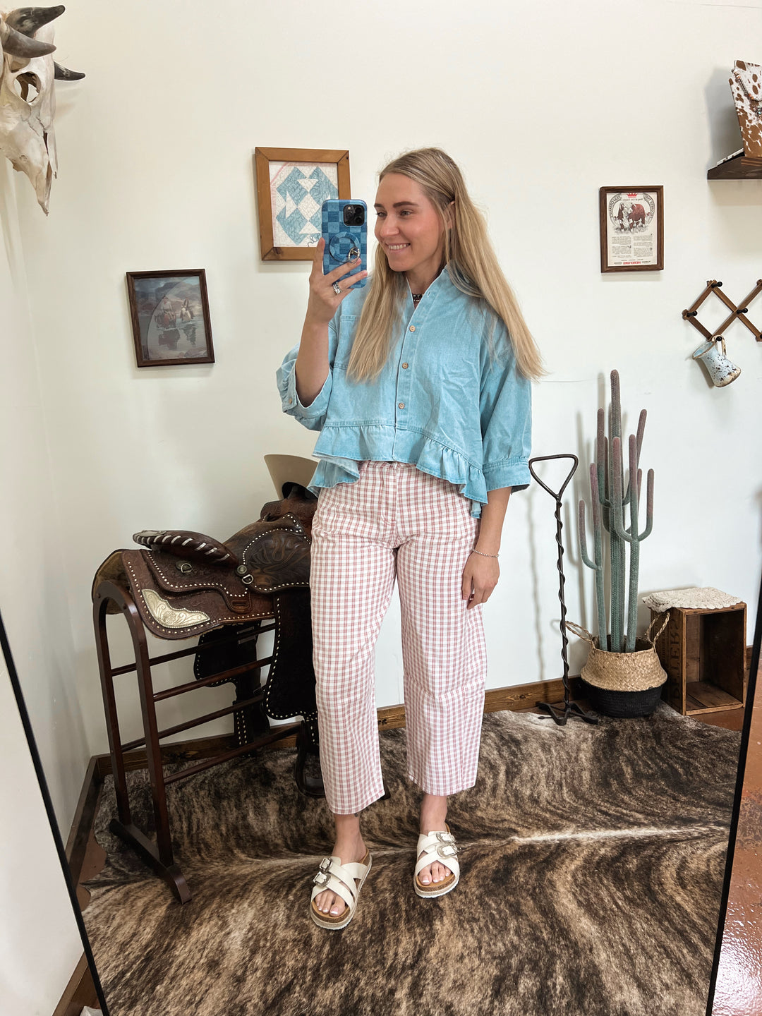 The Austin Washed Denim Top