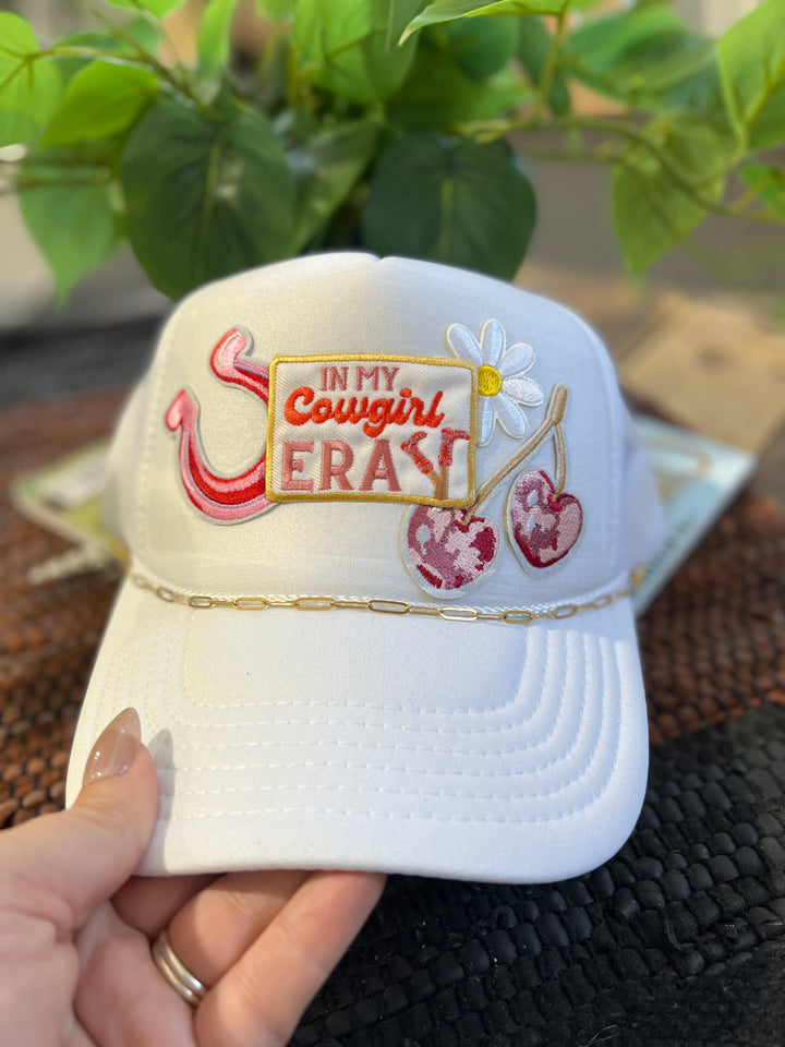Cowgirl Era Patch Hat-White