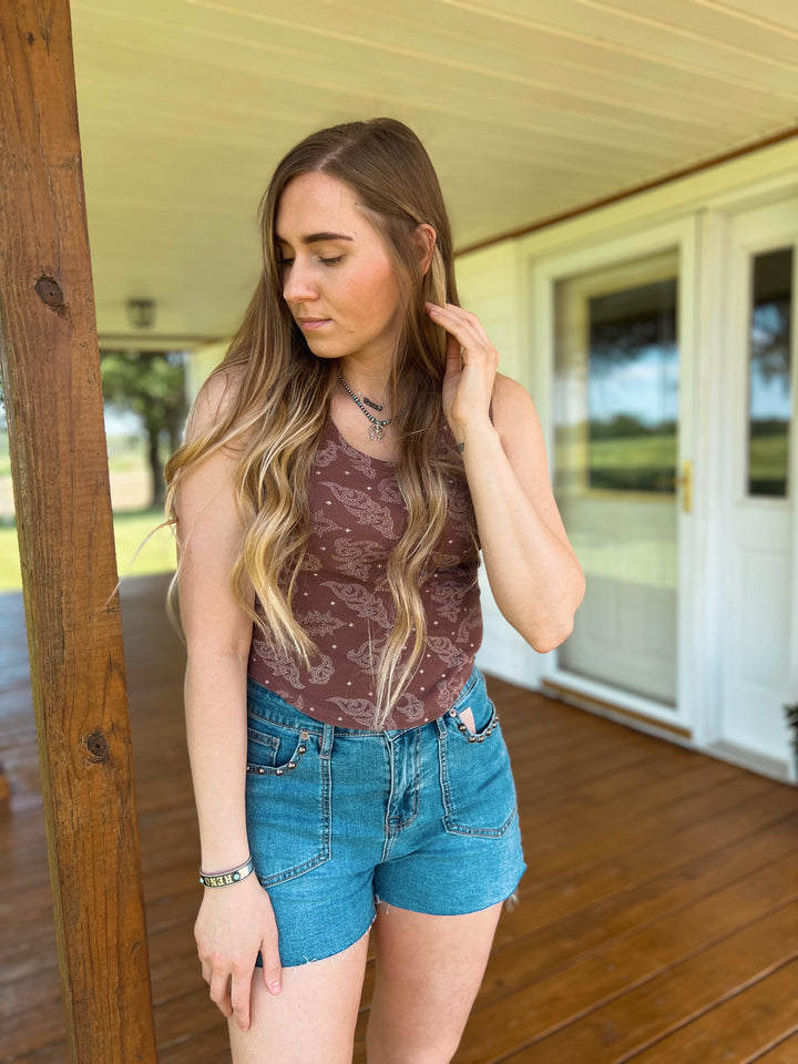 Boot Stitch Tank{LARGE ONLY}