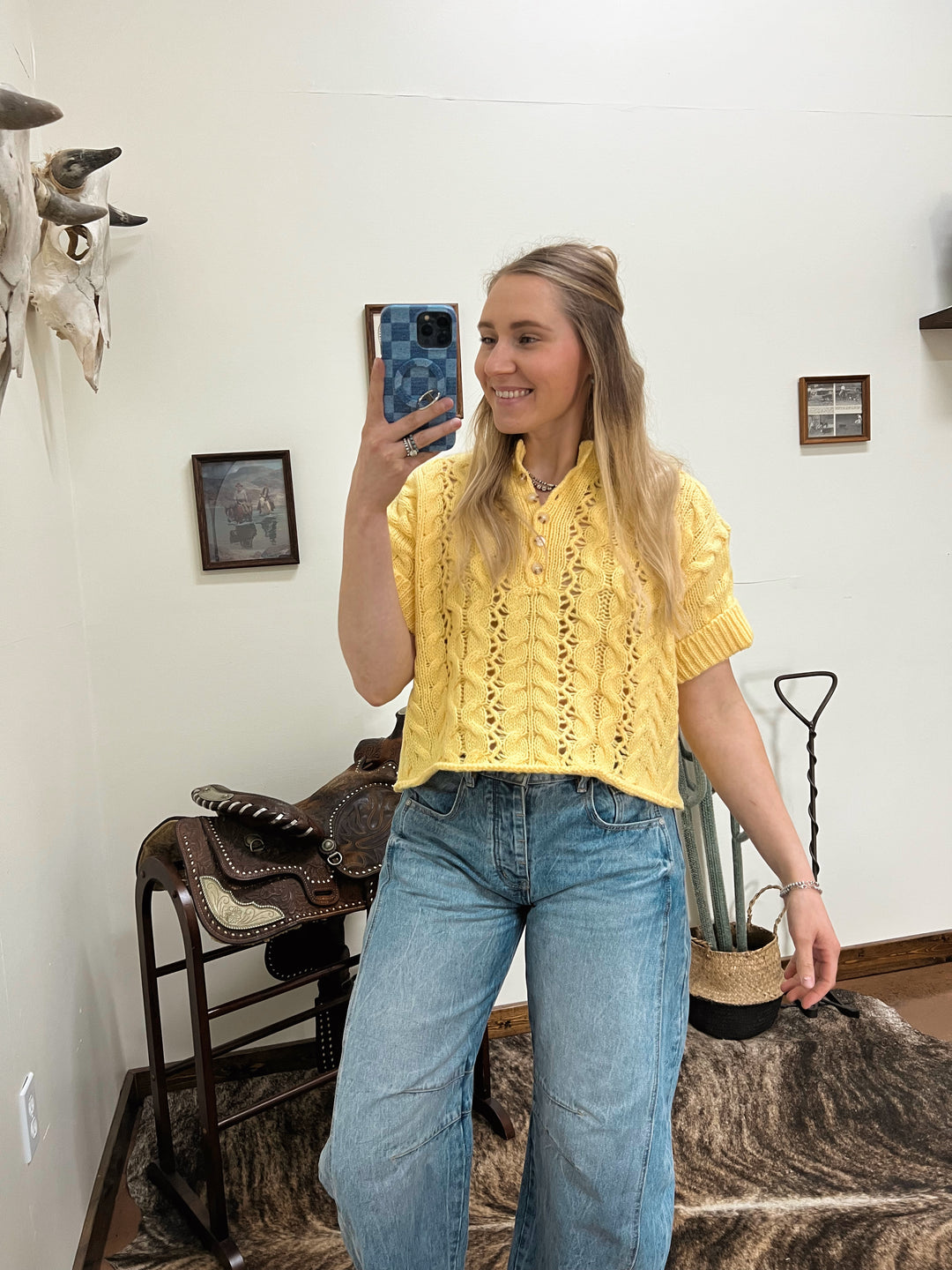 The Claire Sweater Top-Lemon