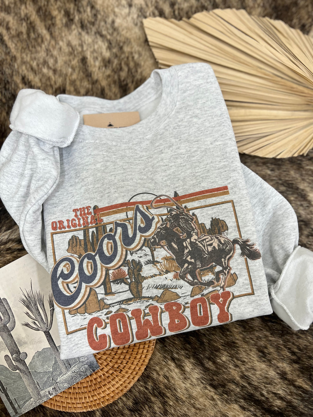 Coors Cowboy Crewneck- Ash