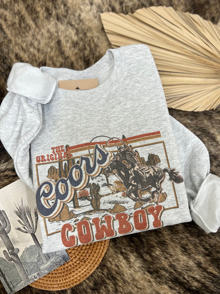 Coors Cowboy Crewneck- Ash