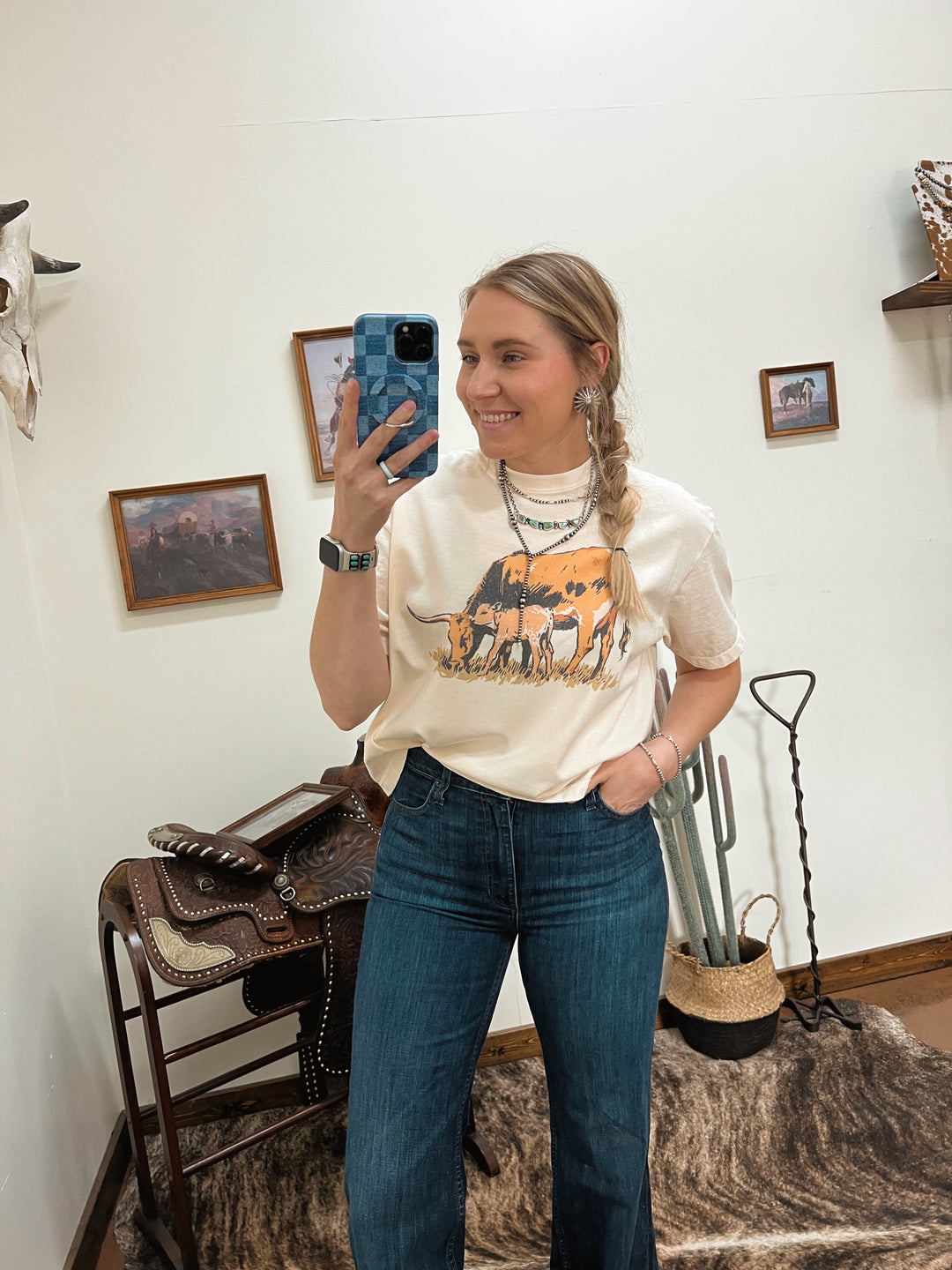 Longhorn Pair Boxy T-Shirt