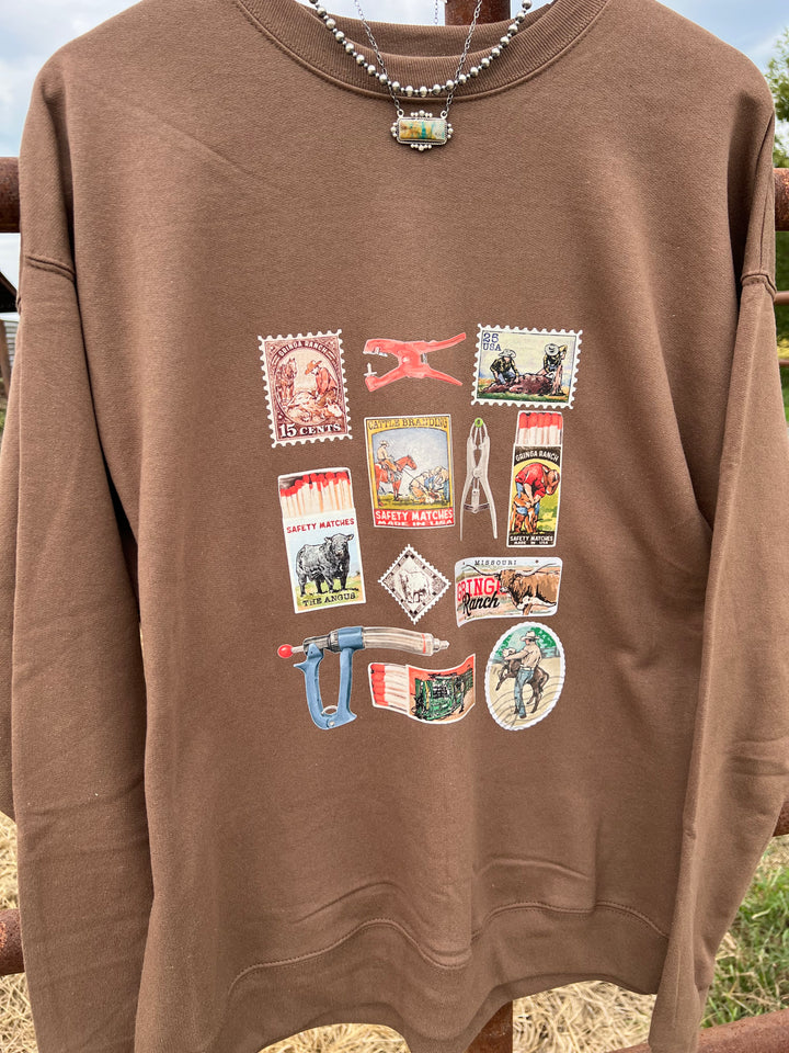 Cattle Stamp & Matchbox Crewneck