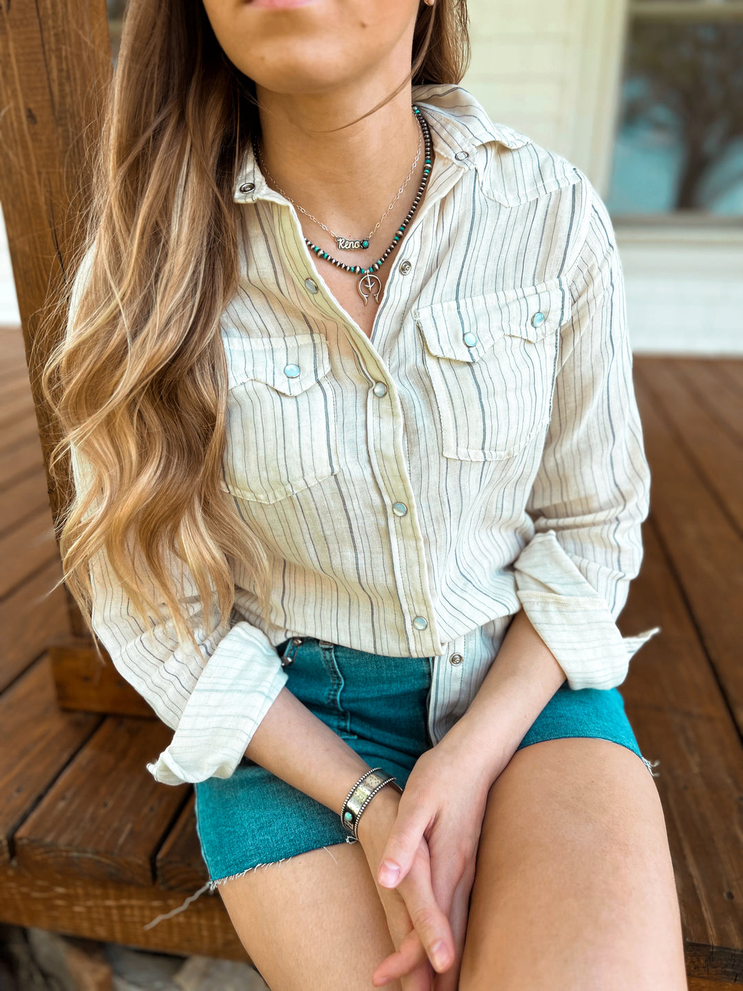 Bingham Stripe Button-Up{MEDIUM ONLY}
