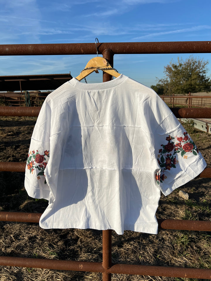 Cross Stitched Rosie Top