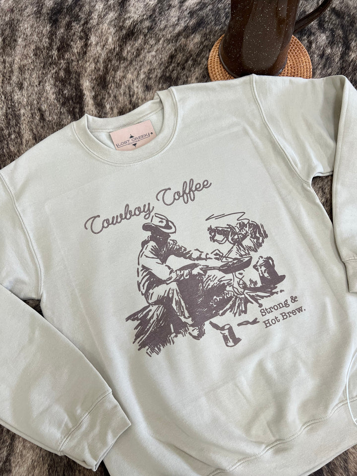 Cowboy Coffee Crewneck-Sand