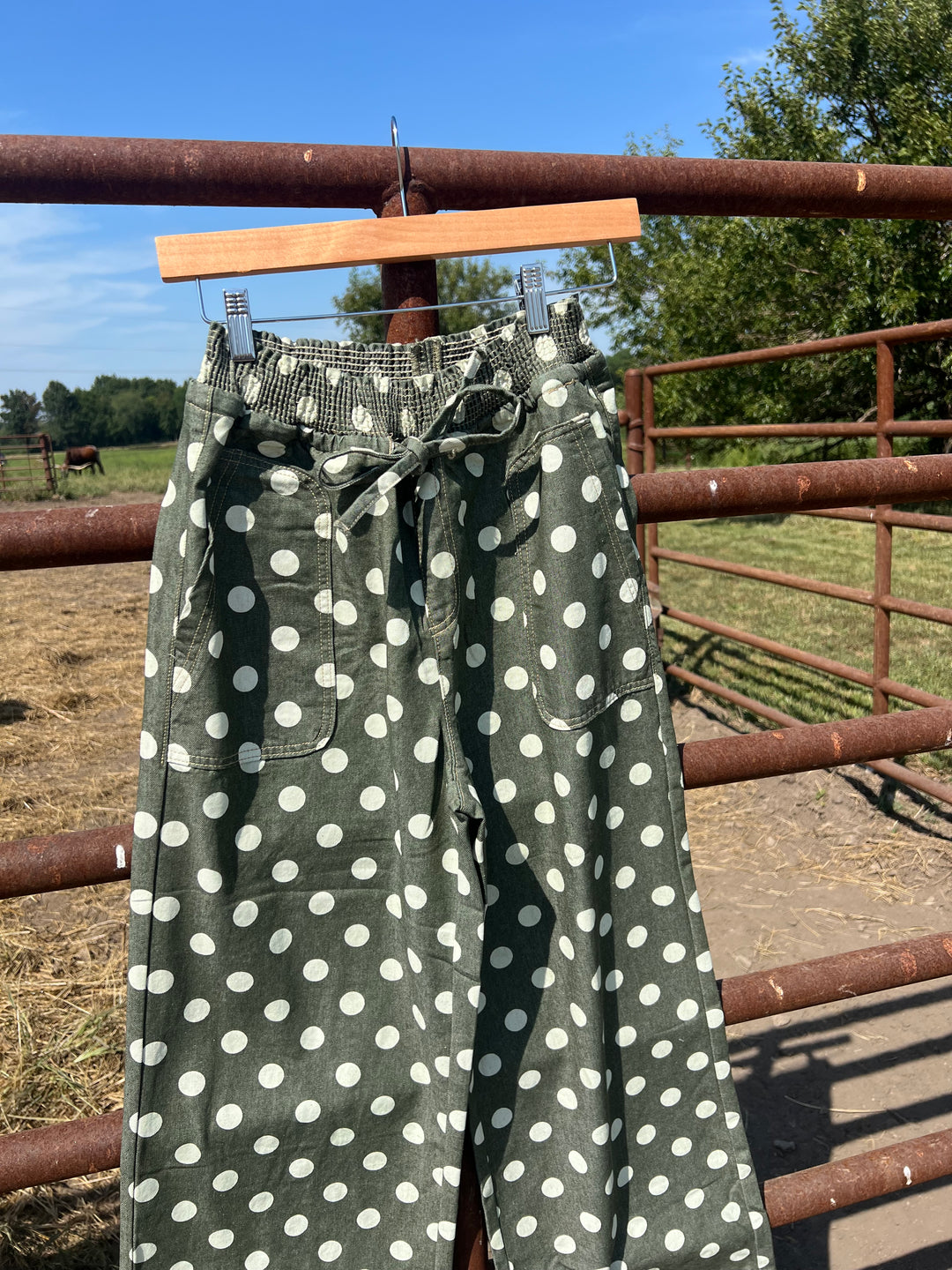 Olive  Polka Dot Pants