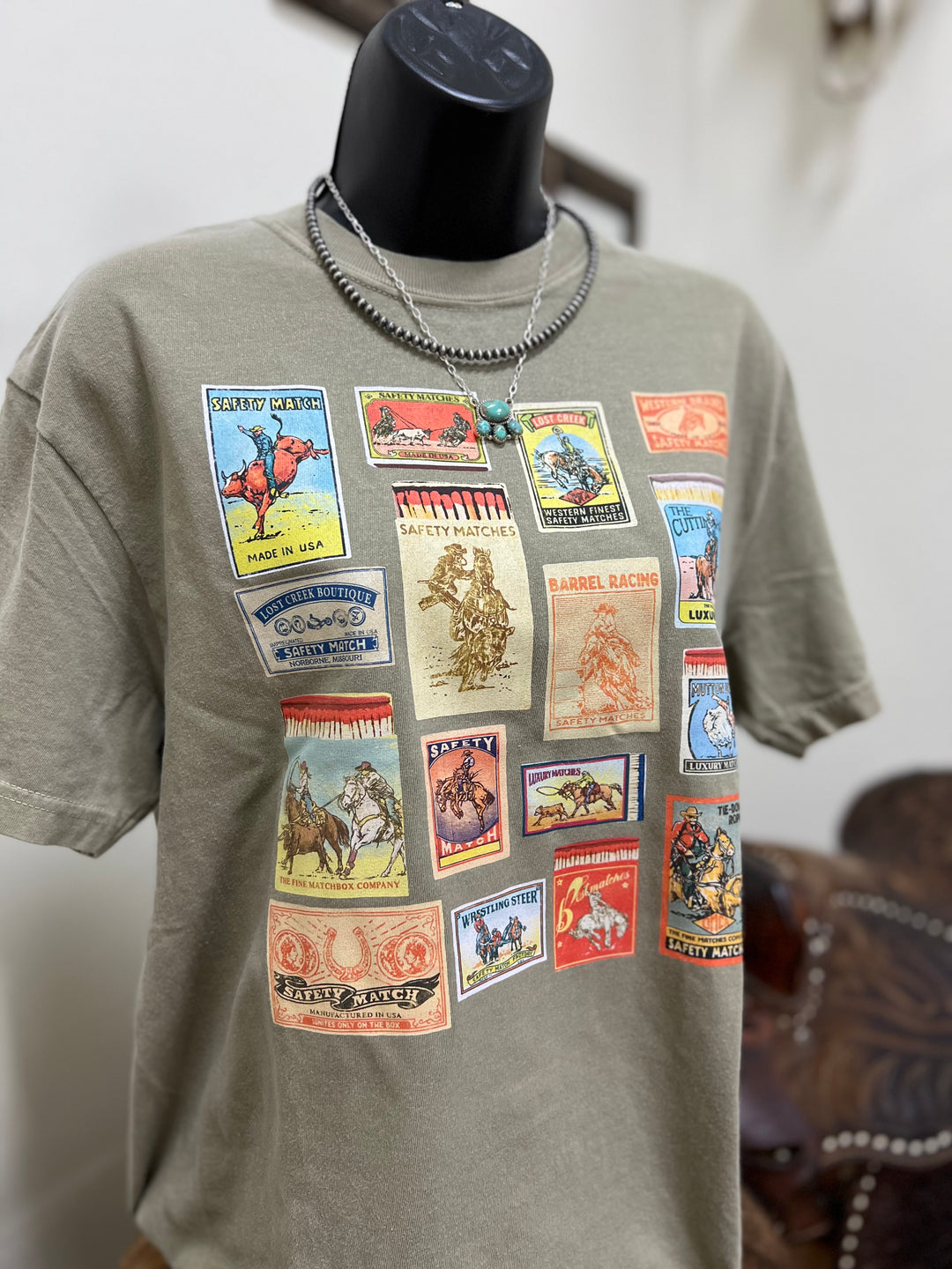 Rodeo Event Matchbook T-Shirt-Khaki