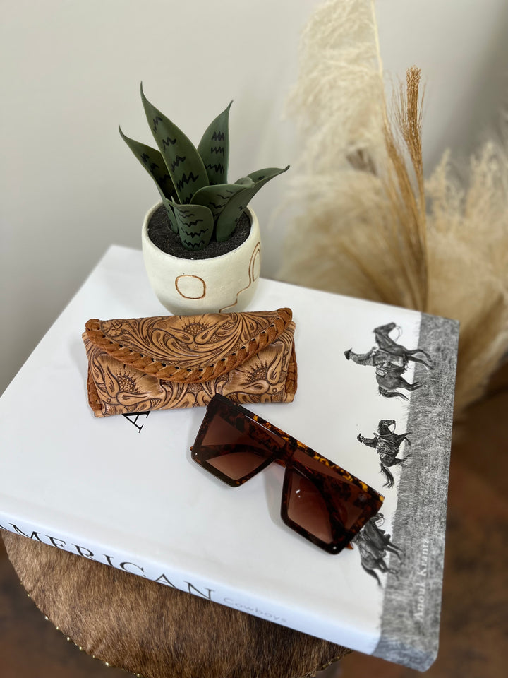 Leather Sunglasses Case-Natural