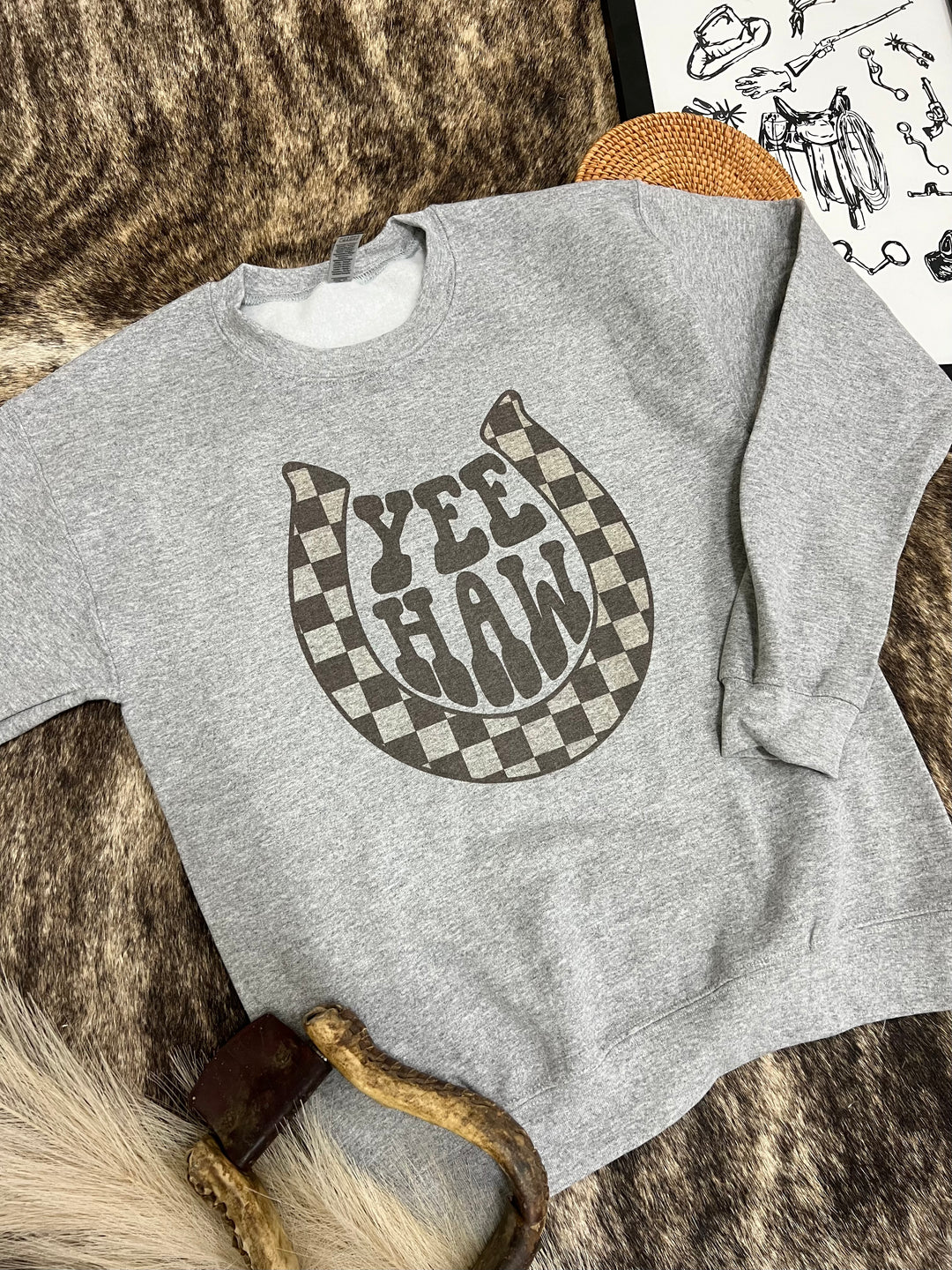 Checker YEE HAW Crewneck
