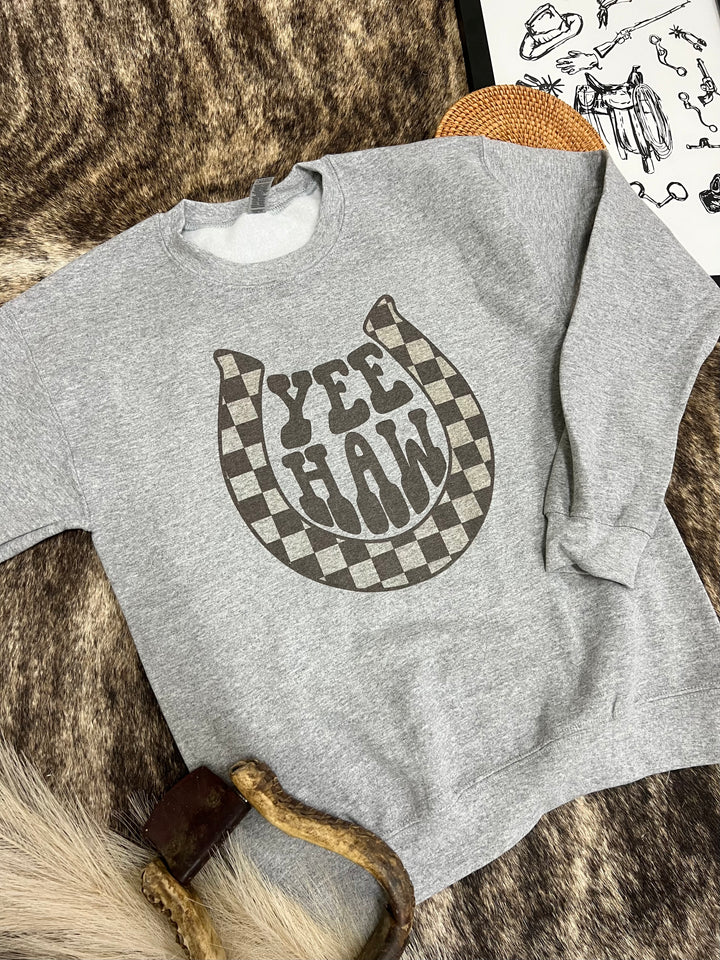 Checker YEE HAW Crewneck