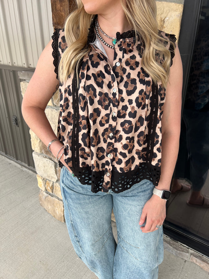 Leopard Lace Tank
