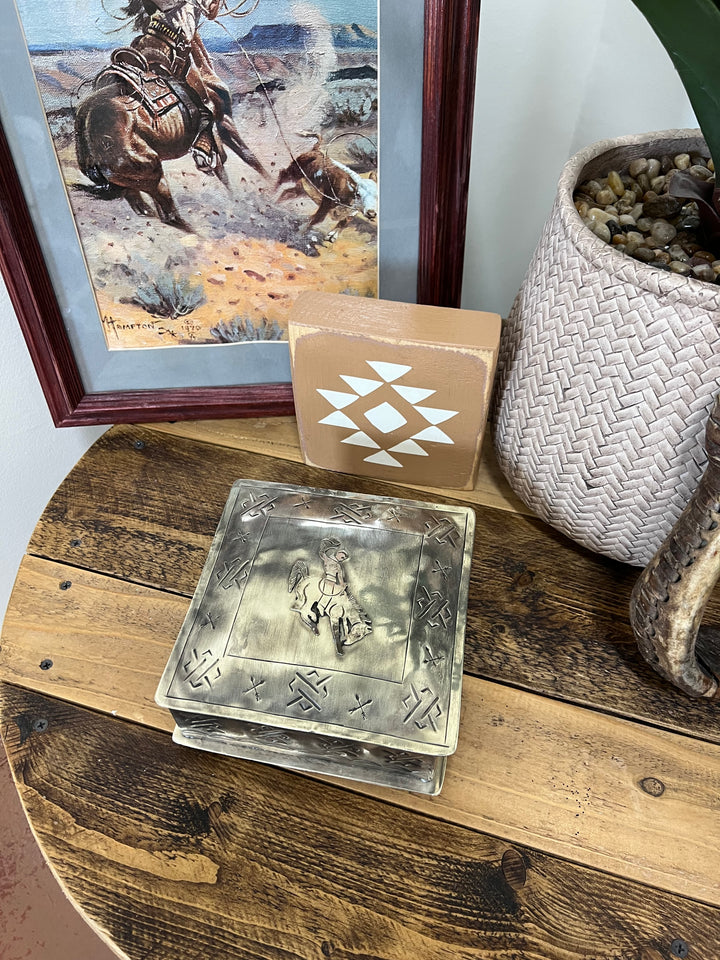 Bronc Silver Stamped Jewelry Box