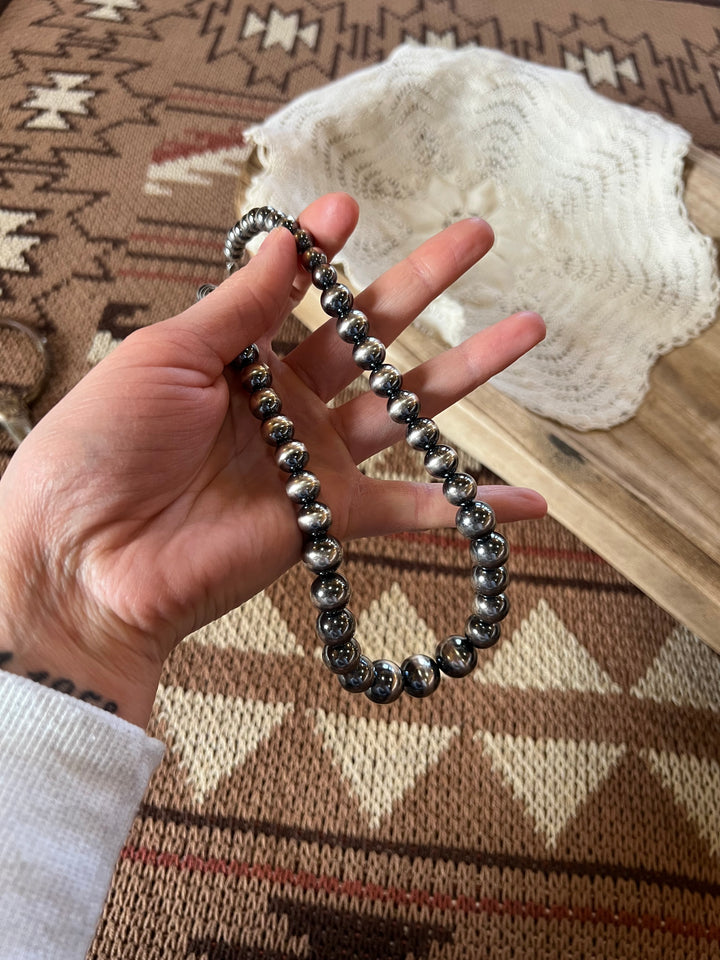 8-14mm Graduated Sterling Pearl Necklace-20.5”