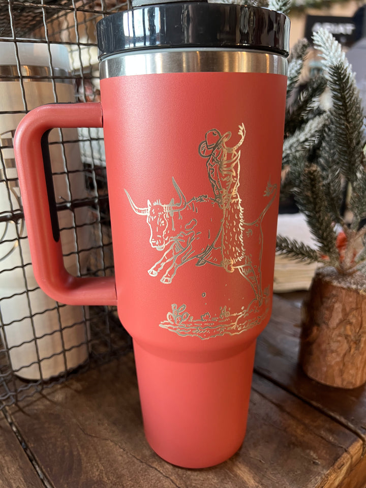 Rowdy CowGirl Tumbler- Rust