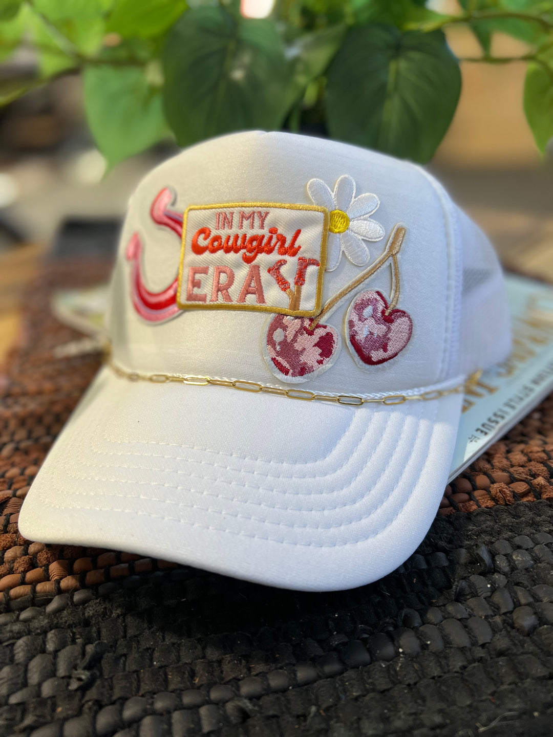 Cowgirl Era Patch Hat-White