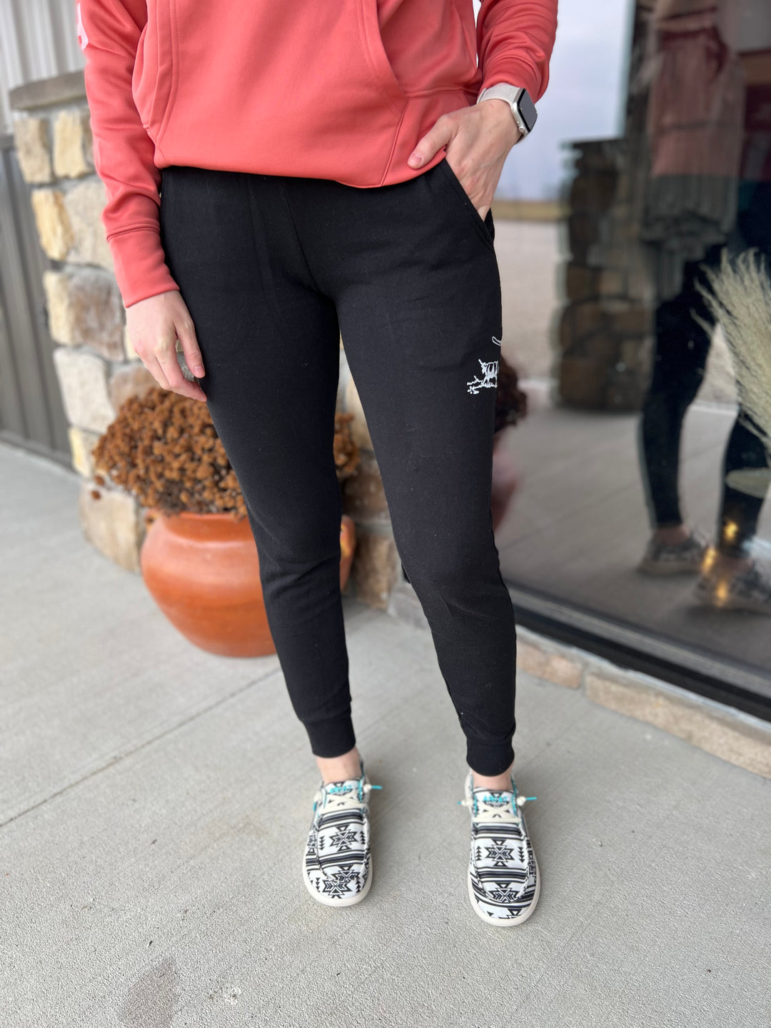 Cowboy Roper Joggers-Black