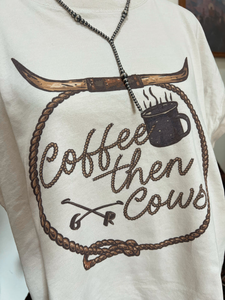 Coffee Then Cows Relaxed Tee