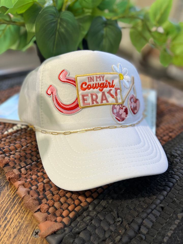Cowgirl Era Patch Hat-White