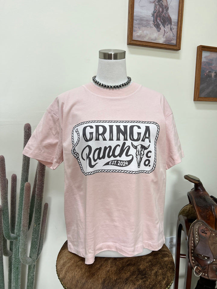 Gringa Ranch Logo T-Shirt-Blush