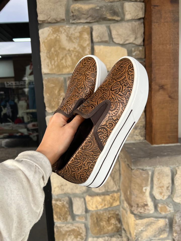Ariat: Floral Emboss Slip On Shoes