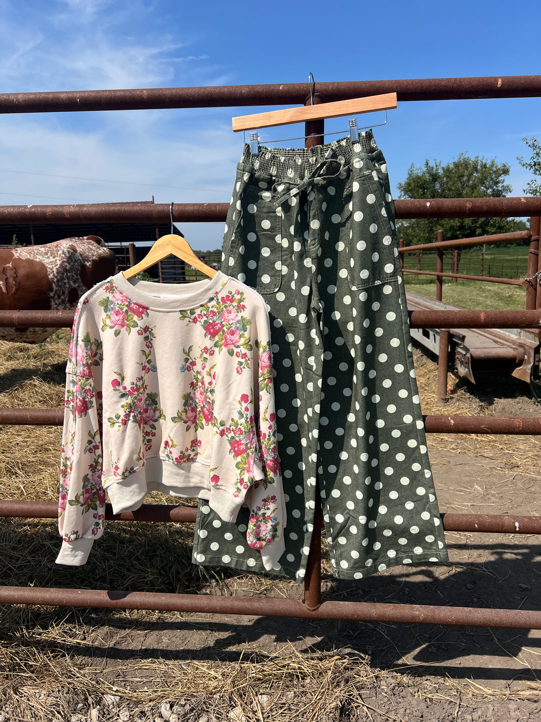 Olive  Polka Dot Pants