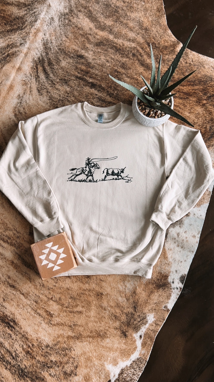 Rope Em’ Crewneck-Sand