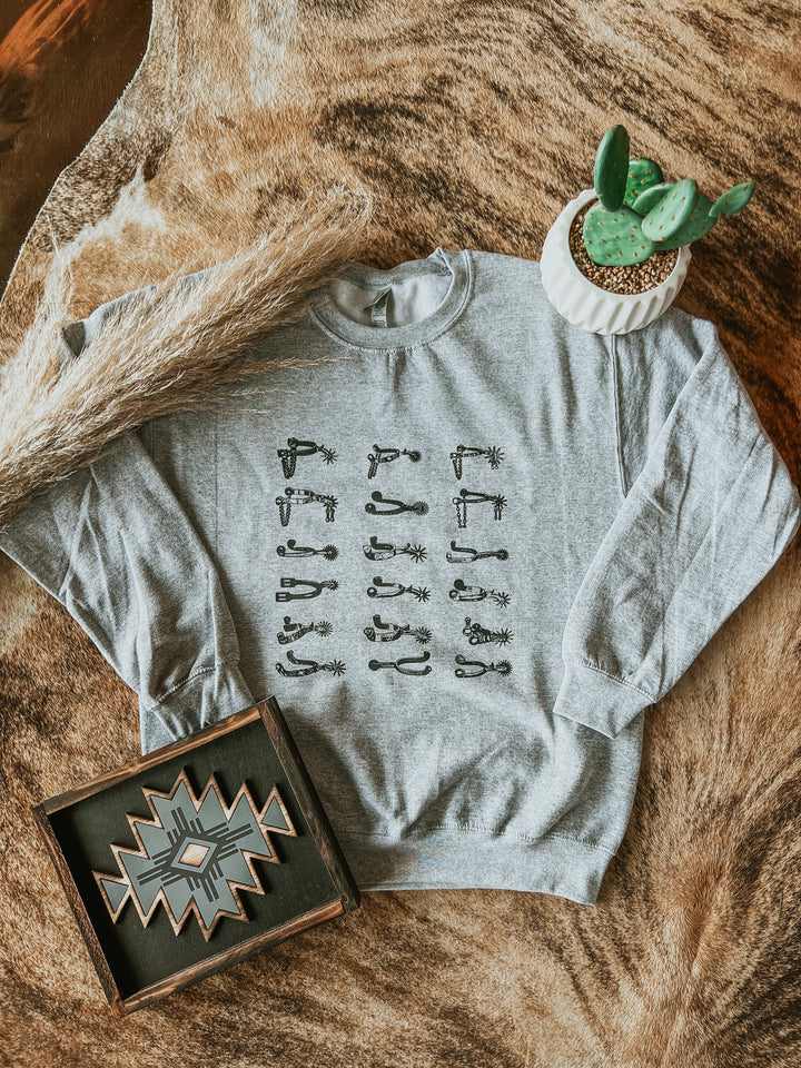 Spur On One Crewneck- Gray