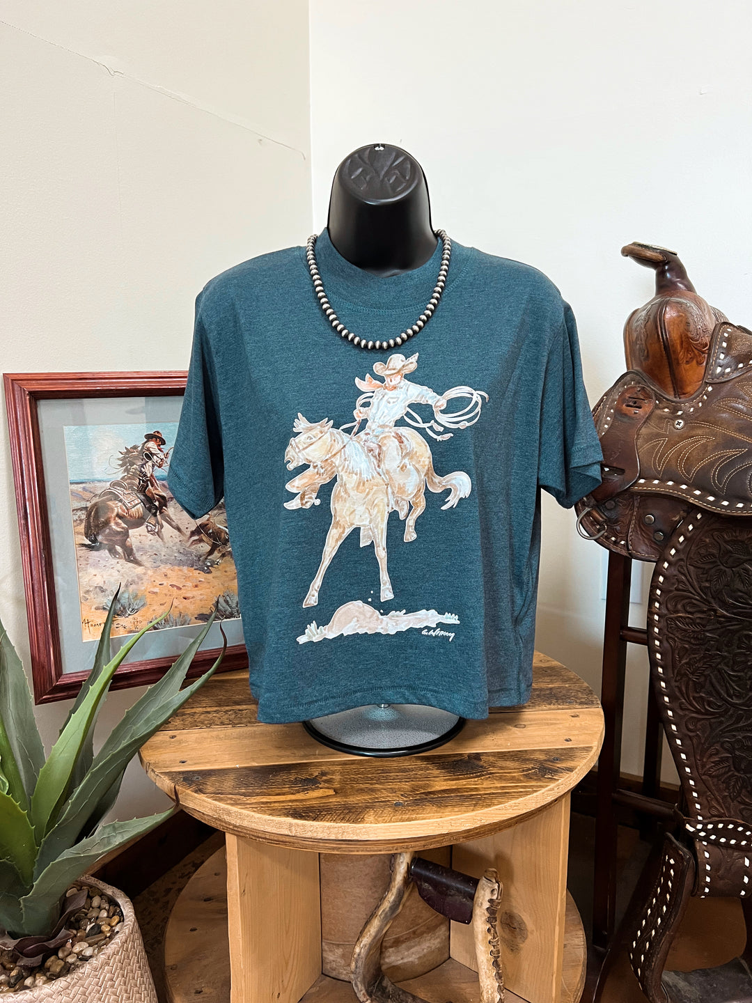Wild One Slightly Crop Tee-Vintage Denim