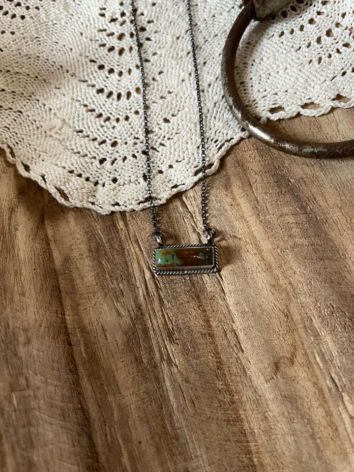 Kingman Turquoise Bar Necklace