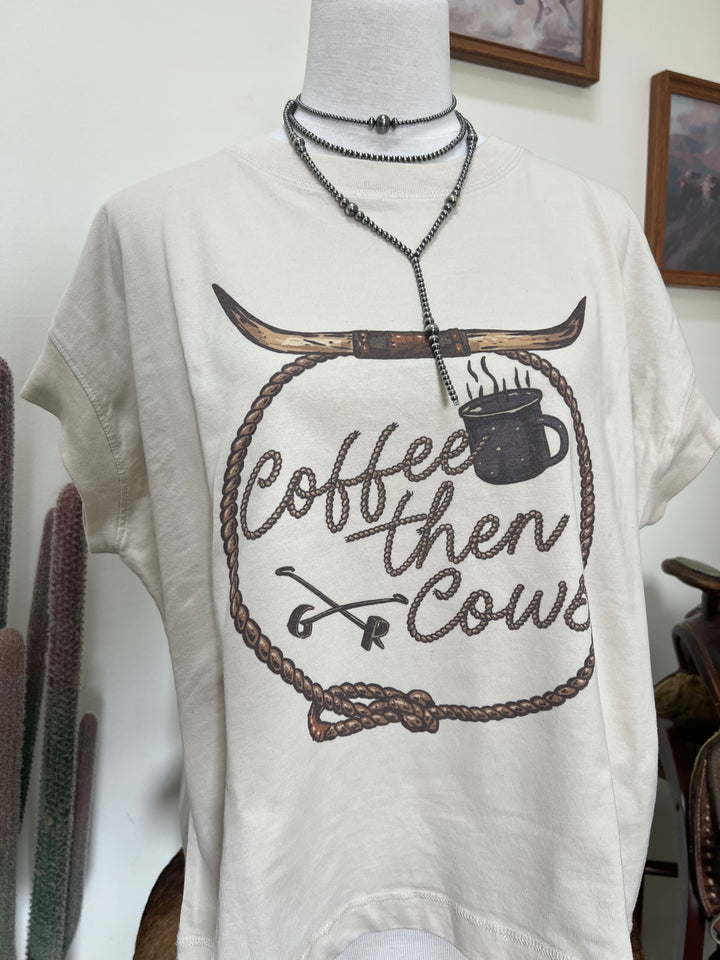 Coffee Then Cows Relaxed Tee