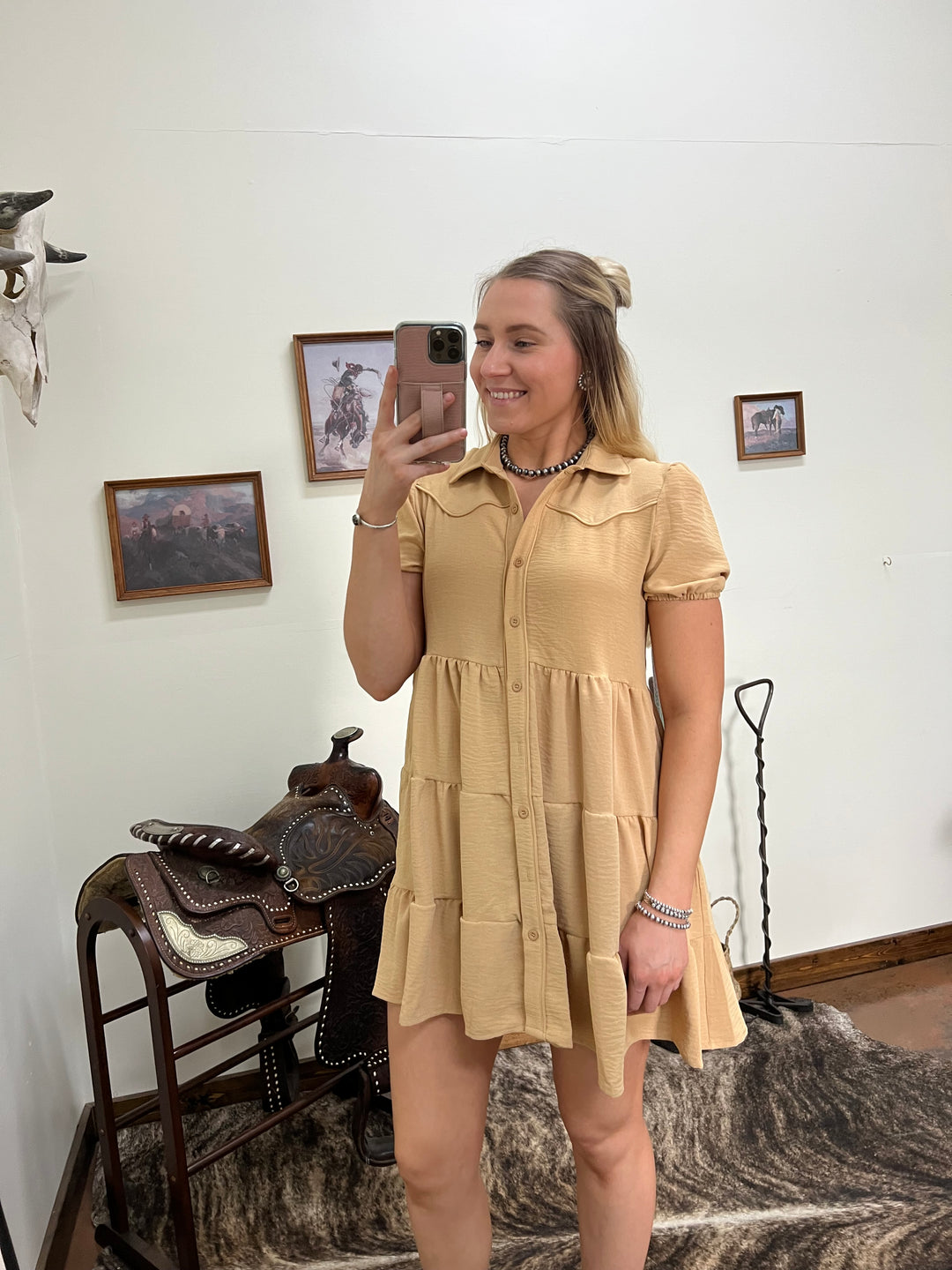 Beige Cowpoke Dress