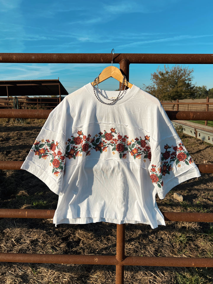 Cross Stitched Rosie Top