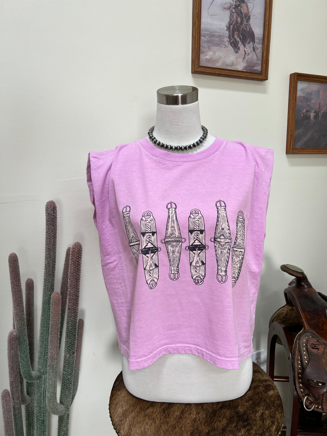 Cinch Em Muscle Tank-Pale Fuchsia