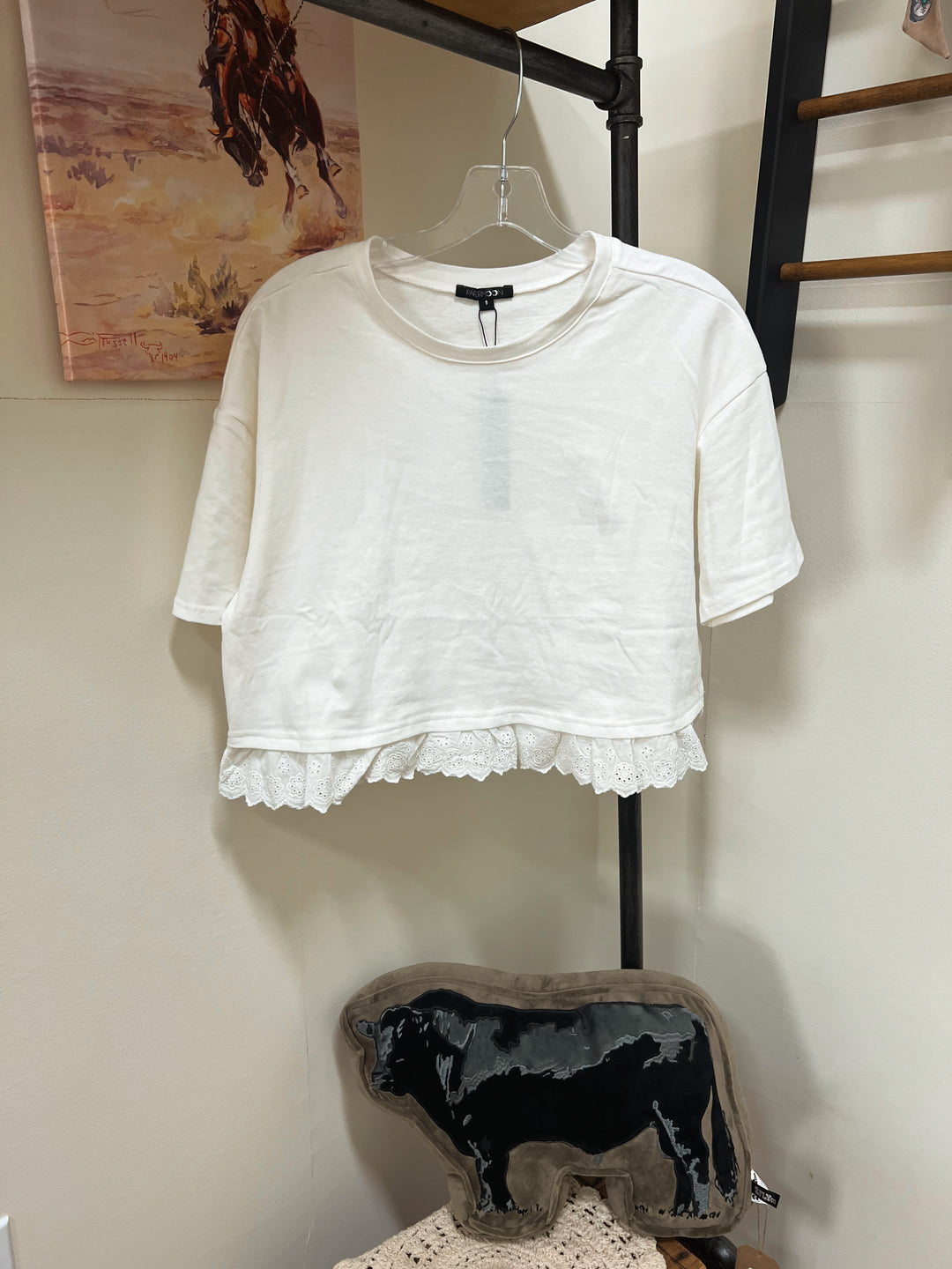 Eyelet Hem Boxy Tee