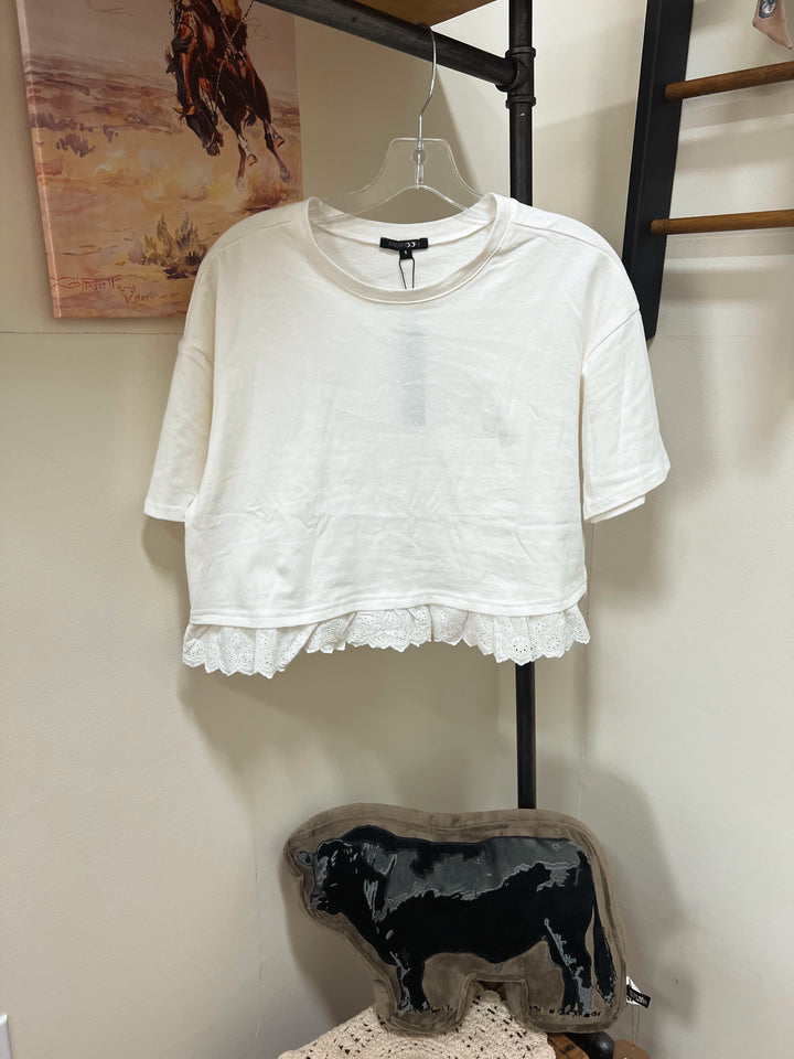 Eyelet Hem Boxy Tee
