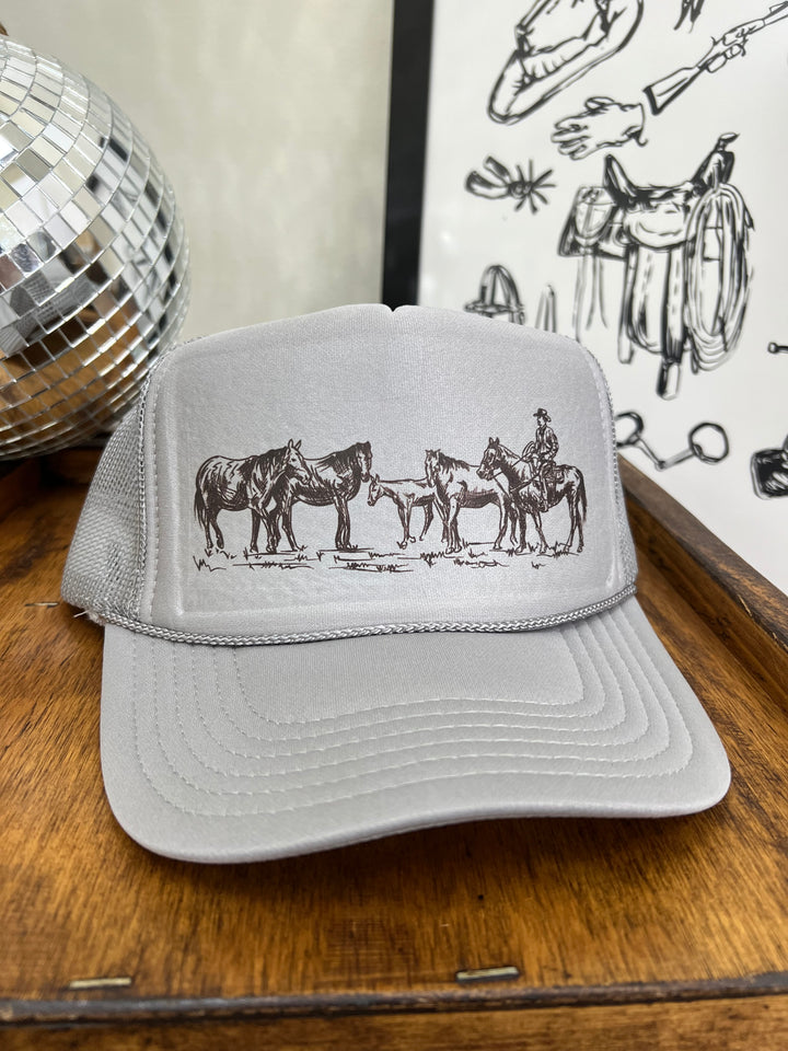 Retro Horses Trucker Hat
