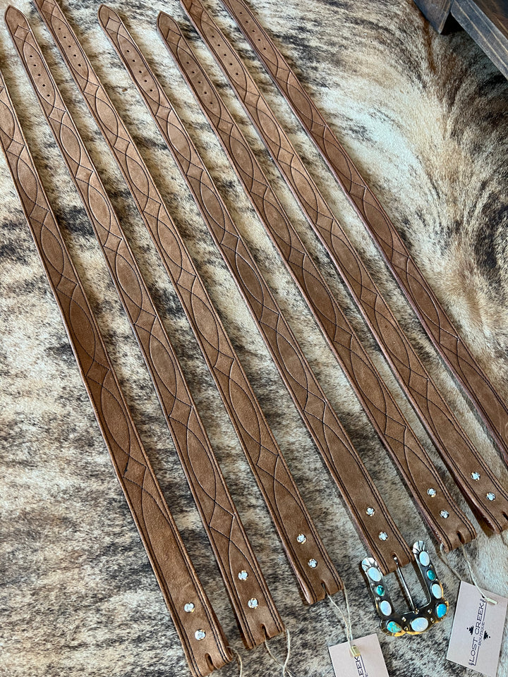 Desert Tan Rough Out Leather Belt