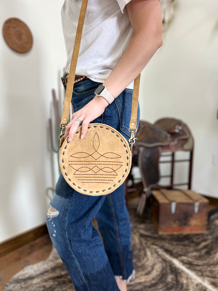 Mini Boot Stitch Canteen Purse-Camel