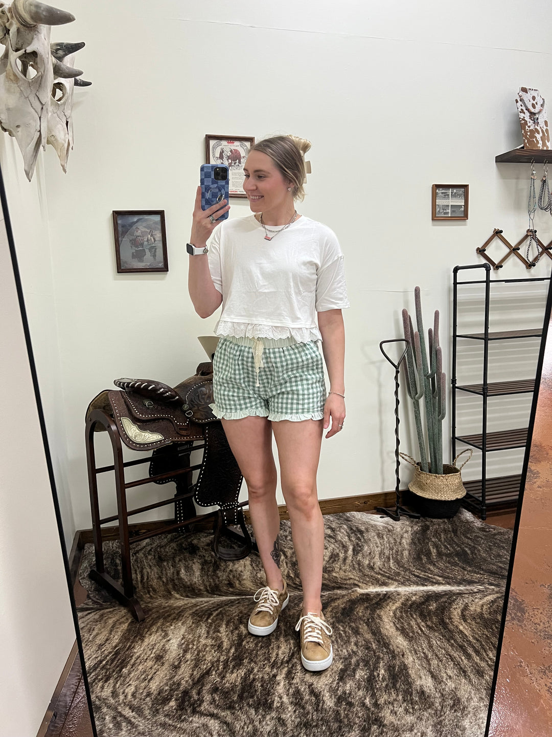 Eyelet Hem Boxy Tee