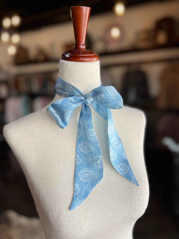 Denim Paisley Twilly