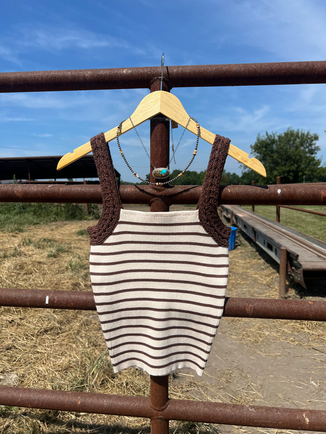 Mocha Stripe Knit Tank