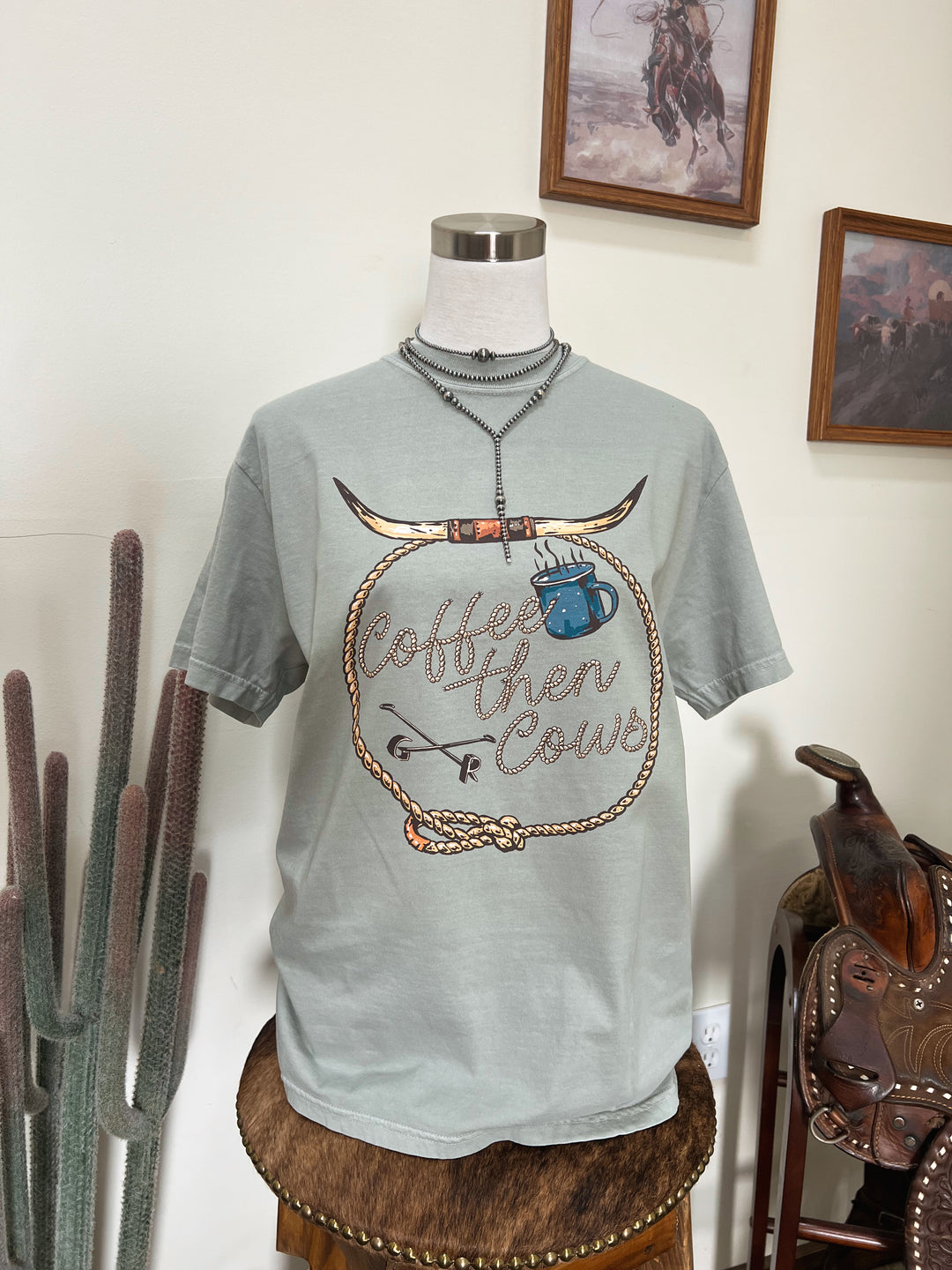 Coffee Then Cows  T-Shirt{Multiple Colors}