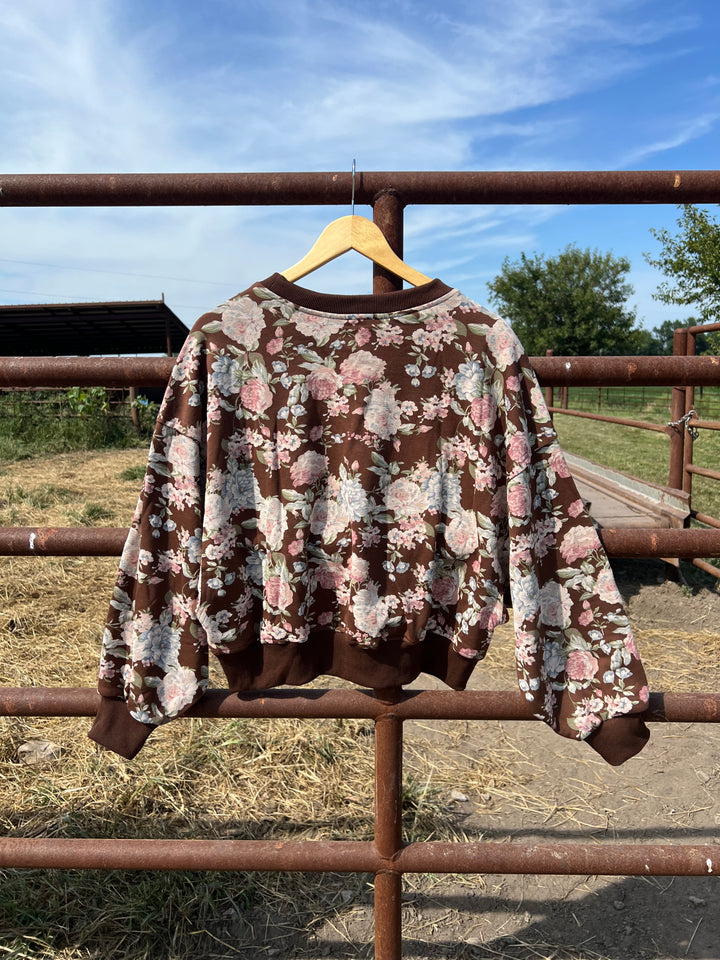 Mocha Floral Sweat Set
