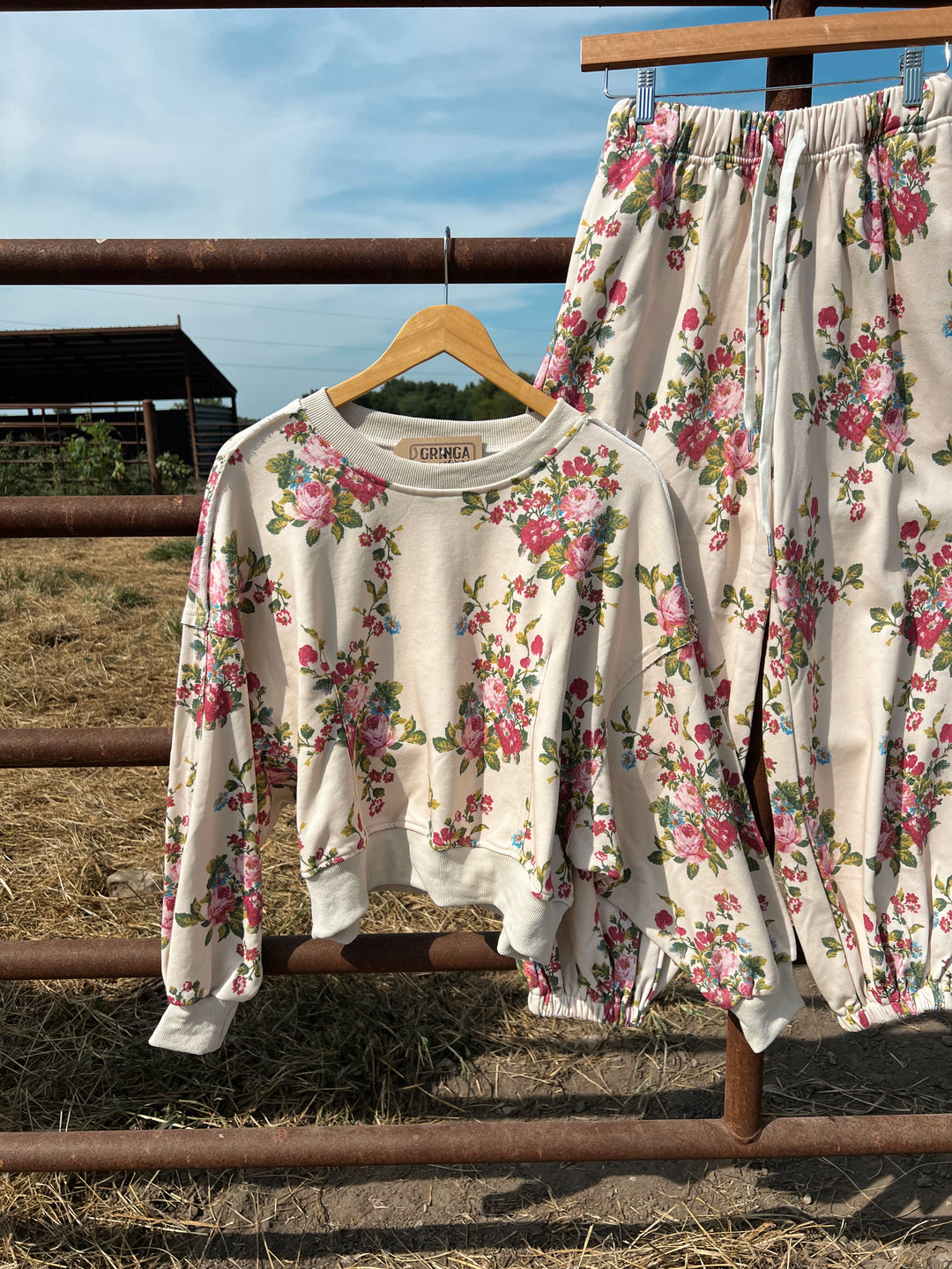 Ivory Floral Sweat Set