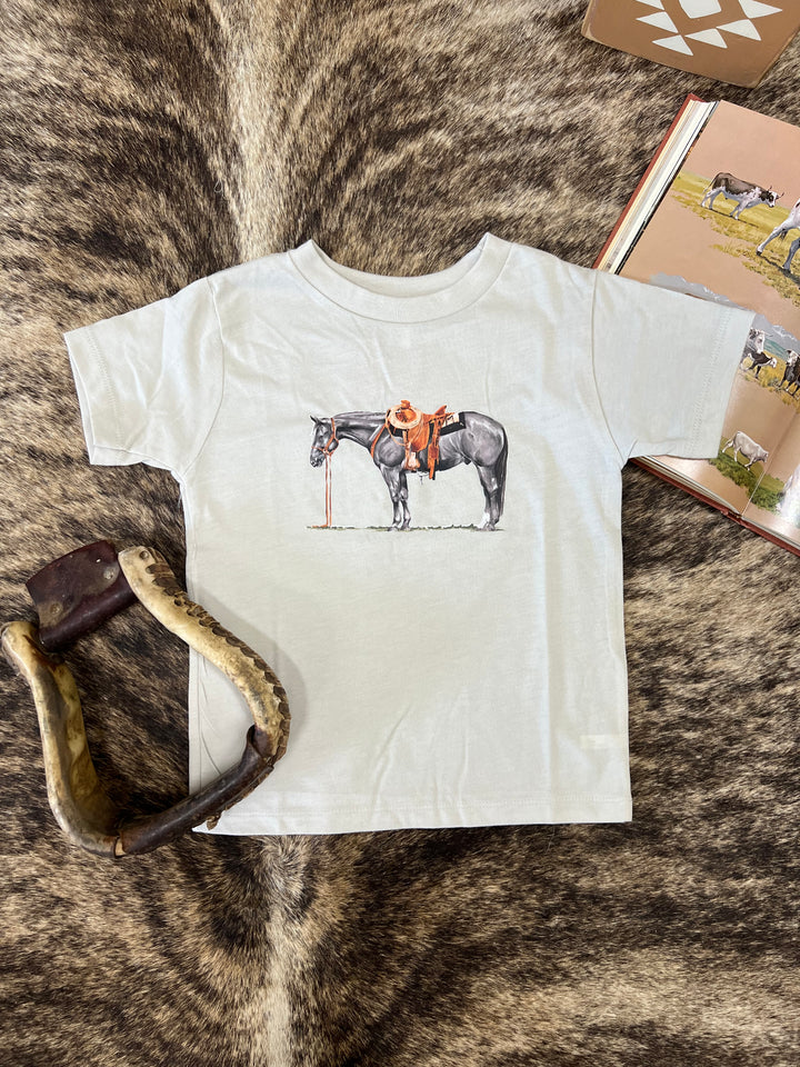 Gray Cow Pony Toddler Tee