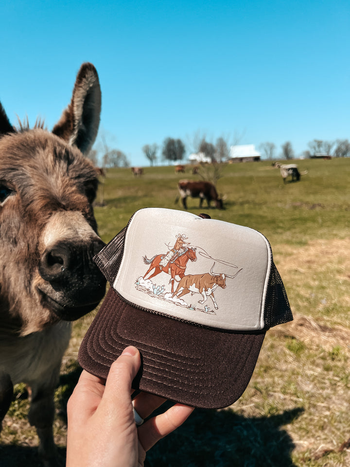 Lasso Longhorn Two Tone Trucker Hat
